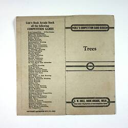 Card - 'Trees', Cole's Competition Card Series, circa 1900-1910