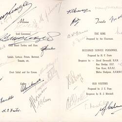 Menu covered in signatures.