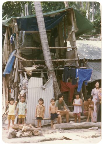 Children Outside Housing, Refugee Camp, Pulau Bidong, Malaysia, Apr 1981