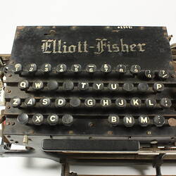 Typewriter and accessories.