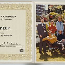 Folder - Eastman Kodak, Group Portrait & Certificate, Management Effectiveness Seminar 1, circa 1985