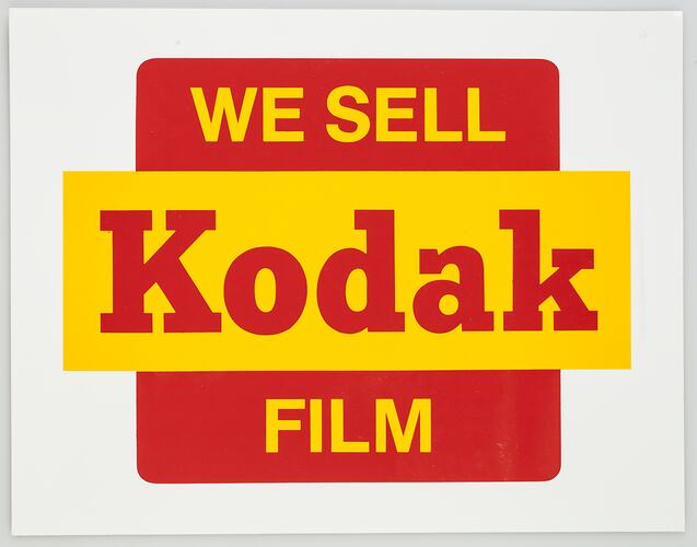 Kodak logo on sticker with red and yellow text.