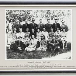 Framed Photograph - Kodak Australasia Pty Ltd, Kodak Research Laboratory Staff, Coburg, 1947