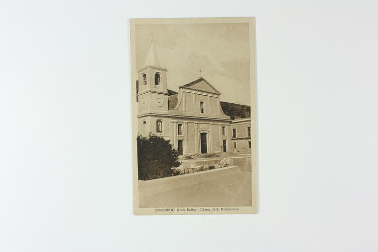 Postcard - Church of Saint Bartholomew, Stromboli, Italy, circa 1939