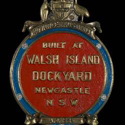 Locomotive Builders Plate - Walsh Island Dockyard, Newcastle, New South Wales, 1925
