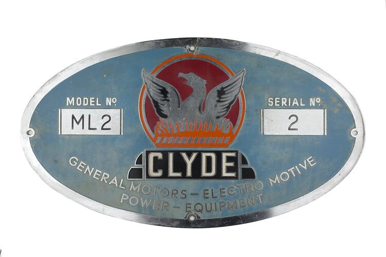 Locomotive Builders Plate - Clyde Engineering Co. Ltd., Granville Works, New South Wales, 1952-1953