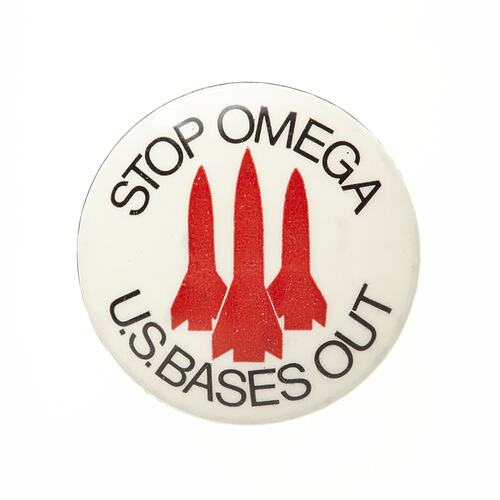 Badge - Stop Omega U.S. Bases Out (white)