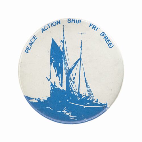 Badge - Peace Action Ship Fri, circa 1973-1977
