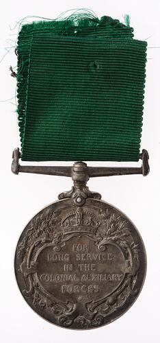 Medal - Colonial Auxiliary Forces Long Service Medal, King Edward VII, Australia, 1902-1910 - Reverse
