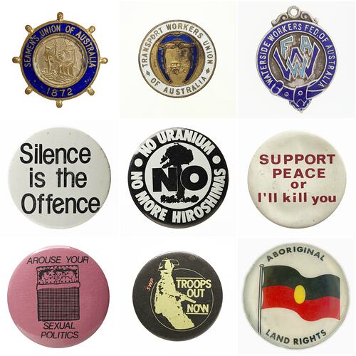 The Politics and Protest Badge Collection