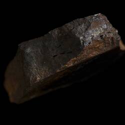 Blocky orange-brown rock.