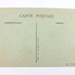 Back of postcard showing printed proforma.