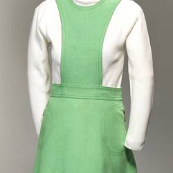 Dress - Prue Acton, Pinafore, Lime Linen, 1969