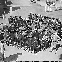 Copy Negative - Boy Scouts Visit from Domain Camp, Sunshine, Victoria, Sep 1929