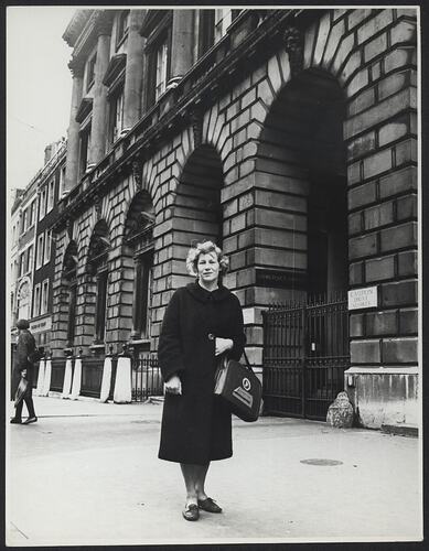 Photograph - Shelagh Philpott (Bannister) Outside Somerset House, London, 10 Sep 1965