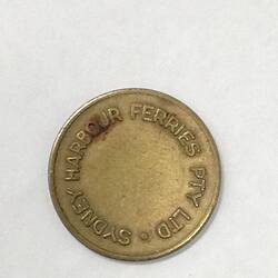 Round ferry transport token.