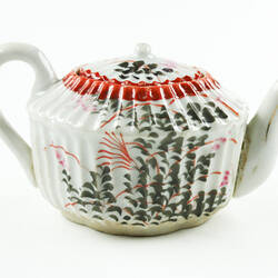 Japanese style teapot, side view.
