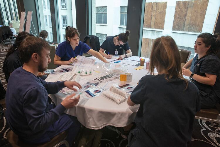 Medical Staff Preparing for COVID-19 Testing, Novotel, Melbourne, 14 May 2020