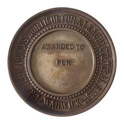 Medal - Eastern Downs Horticultural and Agricultural Association Prize, c. 1880