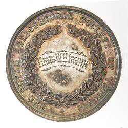 Medal - Royal Agricultural Society of Victoria, Silver, Victoria, Australia, 1890-1891