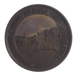 Medal - Opening of Melbourne & Hobson's Bay Railway, Victoria, Australia, 1922
