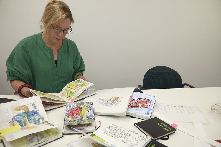 Artist Liz McGrath Discussing Her COVID-19 Sketchbooks, Melbourne Museum Carlton, 25 Feb 2021