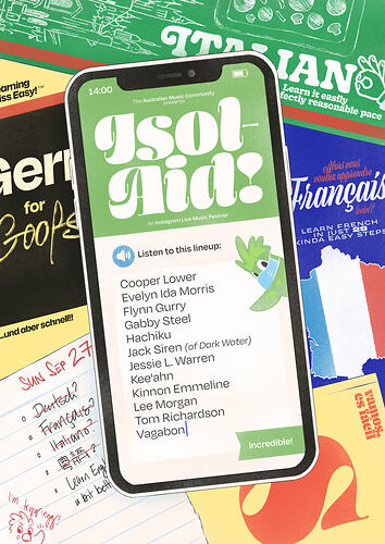 Isol-Aid Online Music Festival, Edition 28, Designed by Sebastian White, 27 Sep 2020