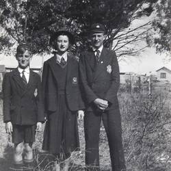 Photograph - Theo, Hendrika & Bill Perdon Wearing School Uniforms, Keon Park, Melbourne, circa 1953