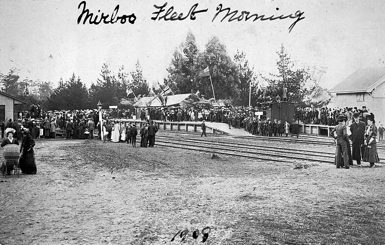 Sailor's Fleet Day, Mirboo North Station, 1908.
