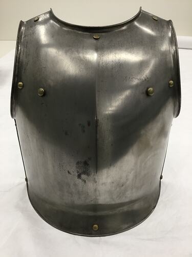 Front of metal breastplate.