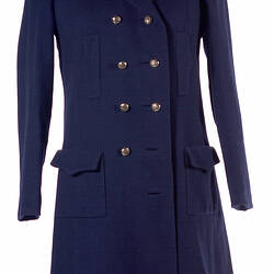 Coat - Prue Acton, Mini, Navy Wool, 1966