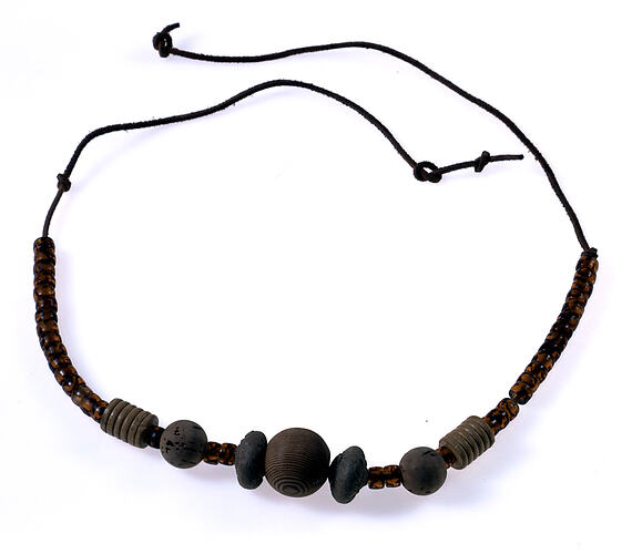 Necklace - Wood and Turquoise Beads