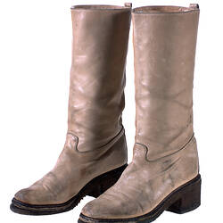 Boots - Sergio Rossi, Beige Leather