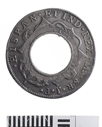 Five shillings or 'holey dollar' (1813), Australia, Diam. 3.9 cm