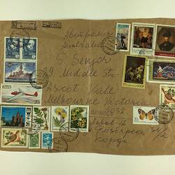 Envelope - Soviet Stamps, Ukraine to Peter Senjov, Ascot Vale, Victoria, circa 1986