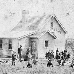 Negative - Dwyers Creek School (later Henty State School No.2020), Victoria, 1877