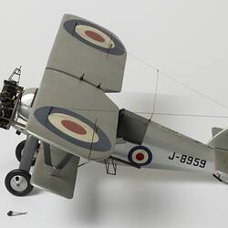 Model of silver aeroplane. Profile.