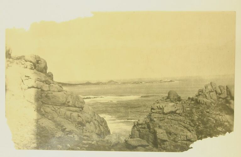 View of ocean from rocks.