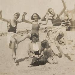 Digital Photograph - Family Friends at Mordialloc Beach, 1932
