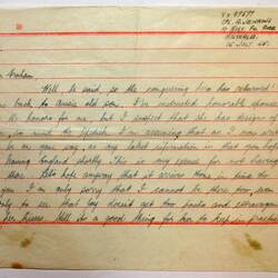 Letter - Corporal Alan Jenkins to Flight Lieutenant Conning, Personal, 15 Jul 1945
