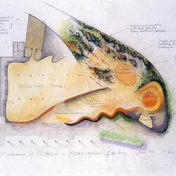 Architectural Drawing -  Aboriginal Centre Melbourne Museum, Barrie Marshall,  1995
