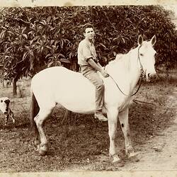 Digital Photograph - William James Partington on Horseback, Willis Vale, Greensborough, Victoria, circa 1885