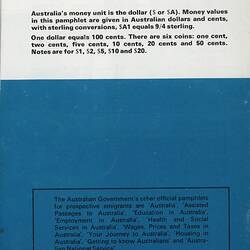 Booklet - Migrant Hostels in Australia, Department of Immigration, 1970