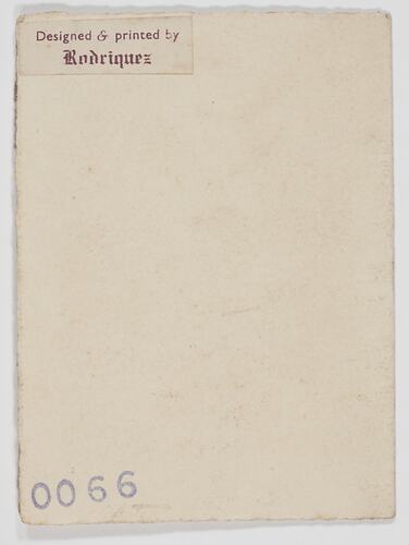 Greeting Card - Banksia, Grey, No. 0066, circa 1949-1955