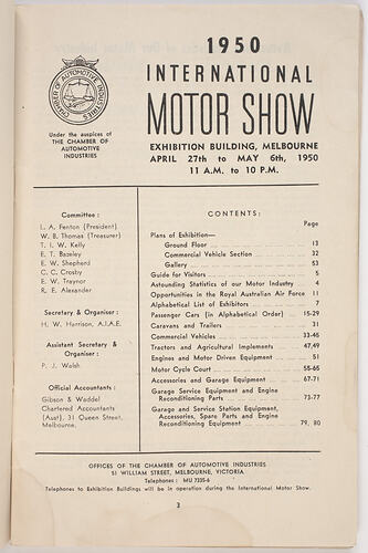 Catalogue - International Motor Show, 1950