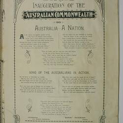 Booklet - Souvenir of the Inauguration of the Australian Commonwealth
