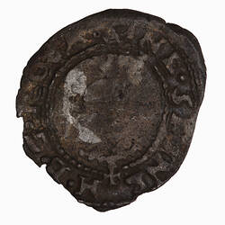 Coin, round, Crowned bust of the King facing within a circle of beads; text around.