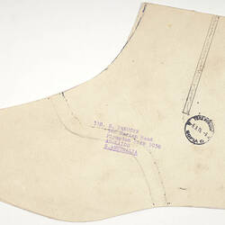 Shoe Pattern Piece, Boot Pattern, 1950s
