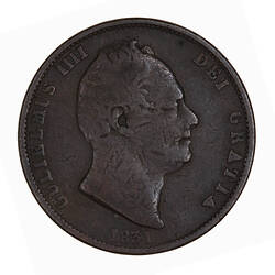 Coin - Halfpenny, William IV, Great Britain, 1831 (Obverse)