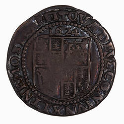 Coin - Sixpence, James I, England, Great Britain, 1624 (Reverse)